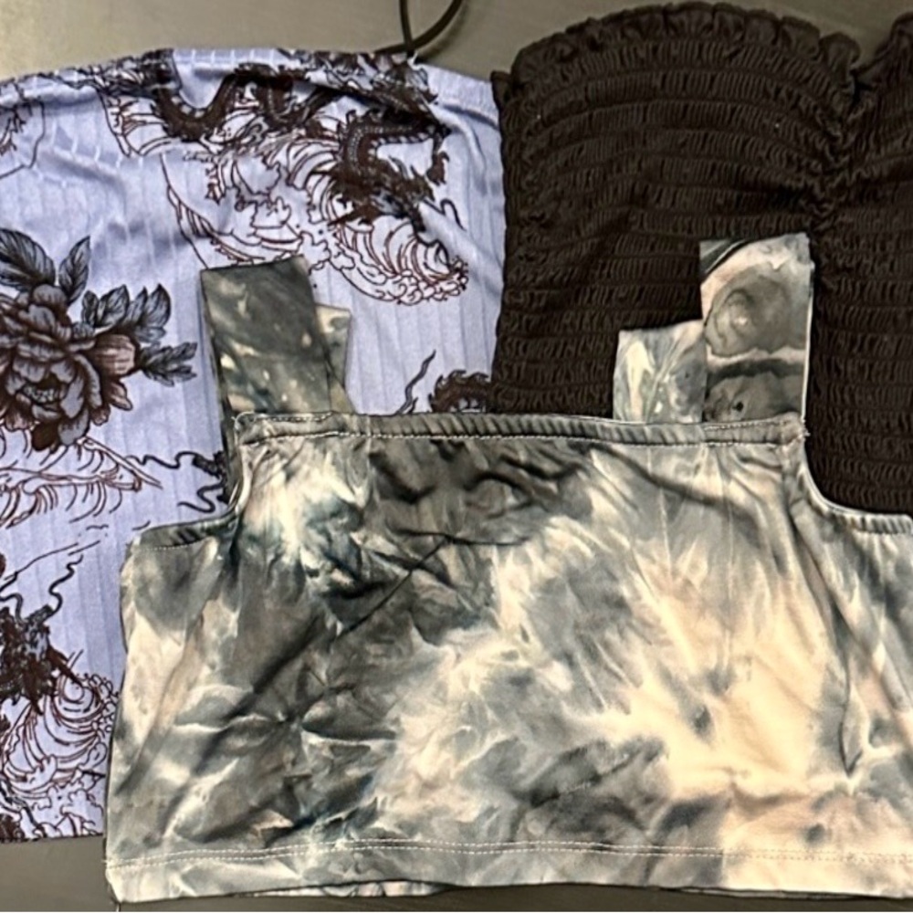 3 Sz Medium Rue21 Crop Tops- Strapped & Strapless